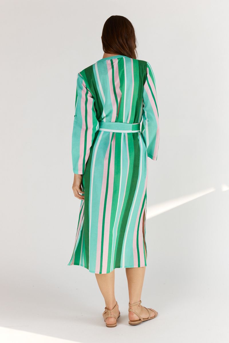 Itami - Angola LS Dress in Green Multi