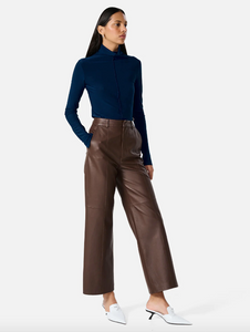 Ena Pelly - Stanford Leather Pant in Seal Brown