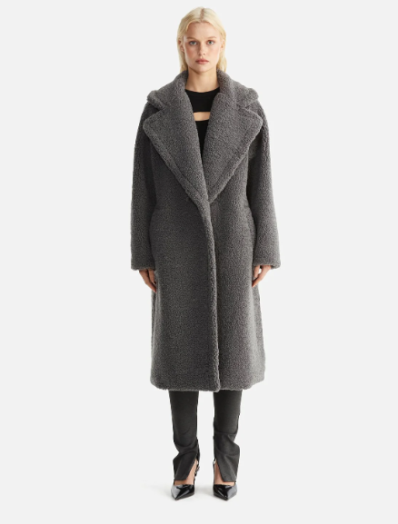 Ena Pelly - Evan Faux Fur Jacket in Charcoal